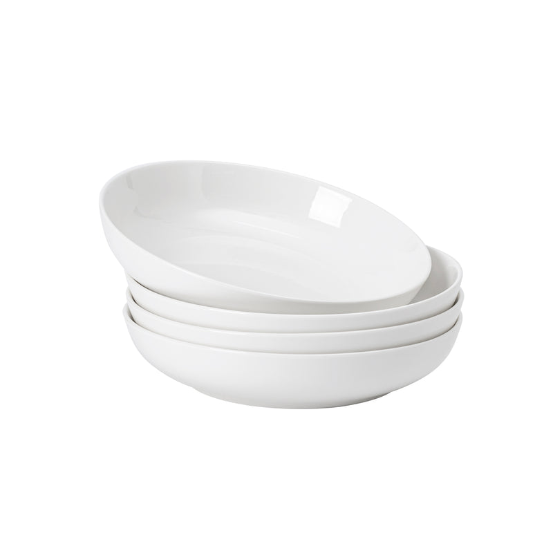 YHY 9.75in White Deep Pasta Bowl Set of 4