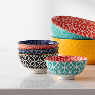 Ceramic Dessert Bowls Set of 6 - 10/23 Oz Colorful.