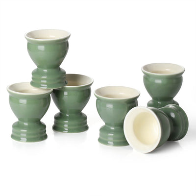 Ceramic Egg Cup Set of 6 - 2 Inches New Day Collection.