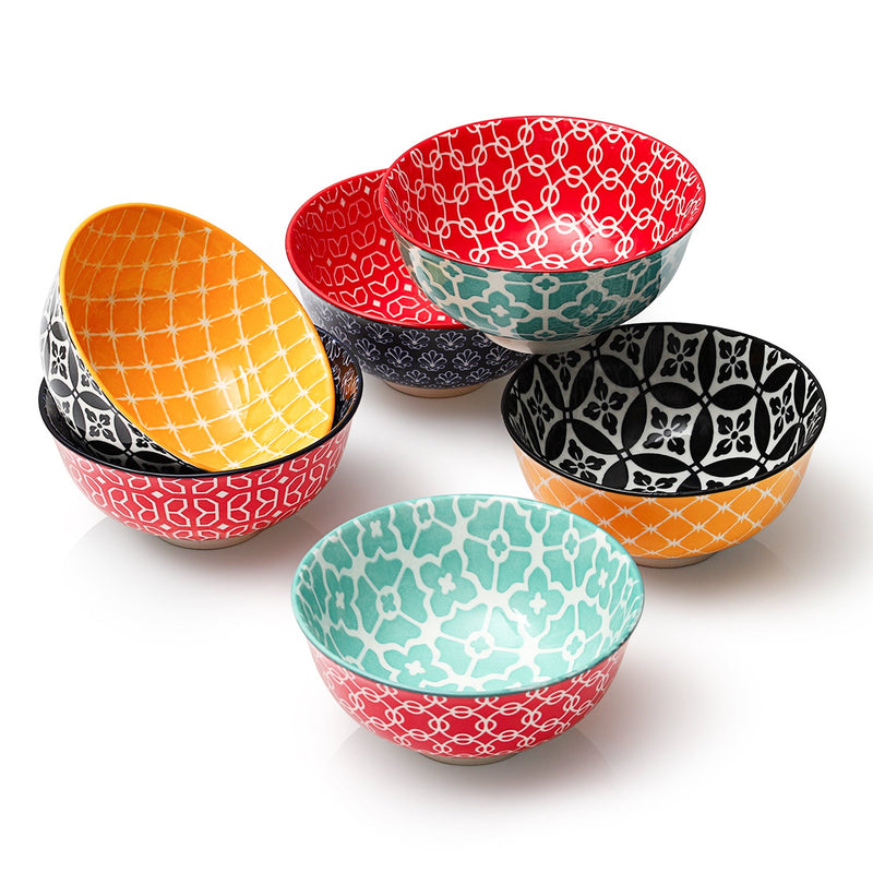 Ceramic Dessert Bowls Set of 6 - 10/23 Oz Colorful.