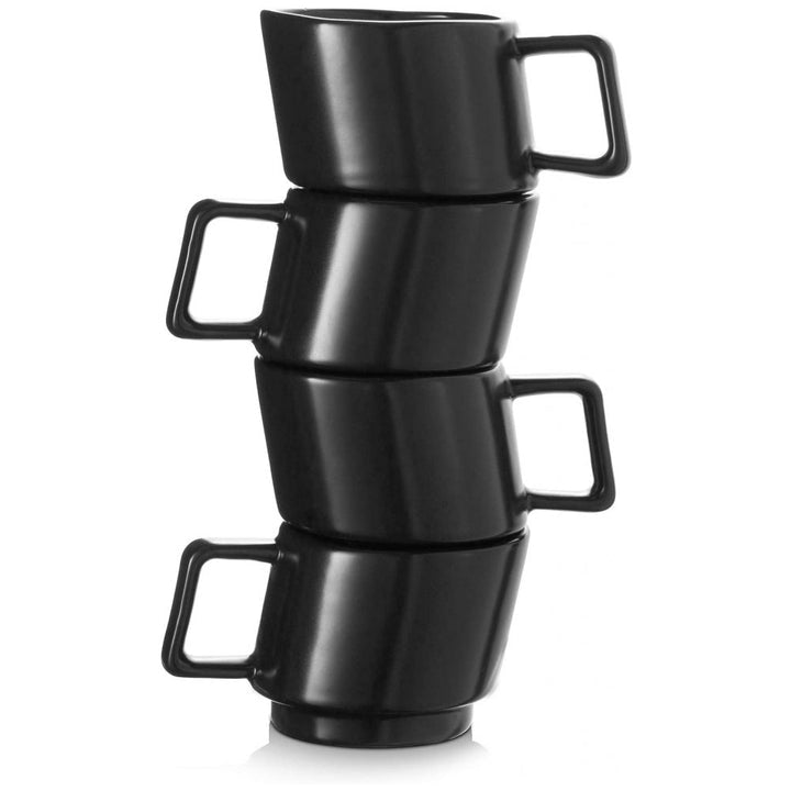 Ceramic Stackable Espresso Cups Set of 4 - 3 Oz.