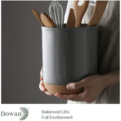 Ceramic Large Kitchen Utensil Holder - 7.2 Inches.