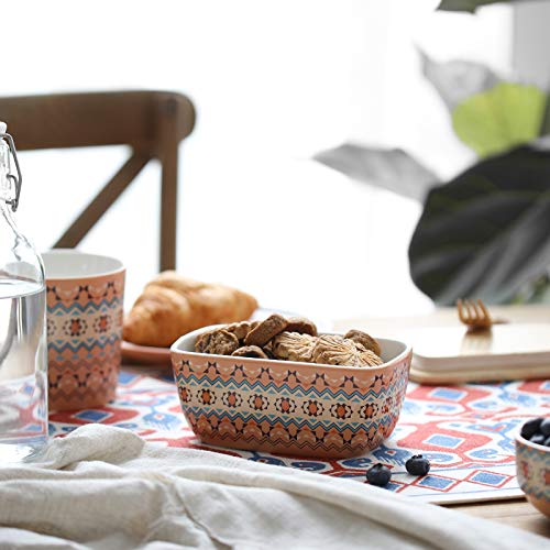 Ceramic Butter Dish with Keeper Container with Lid - Orange American Bohemian.