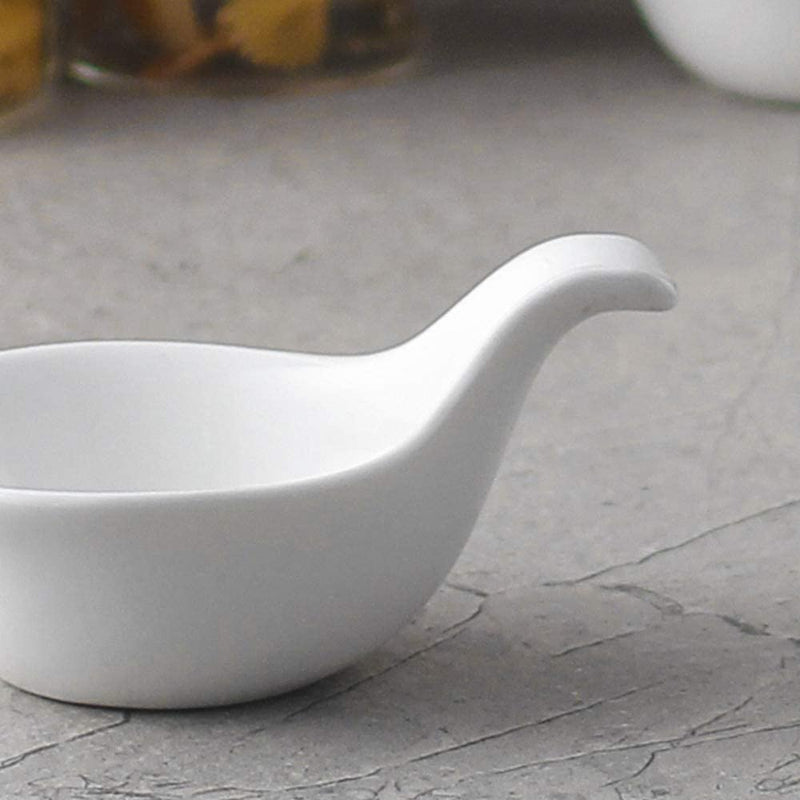 Ceramic Soy Sauce Dip Bowl Set of 6  - 3 Oz White.