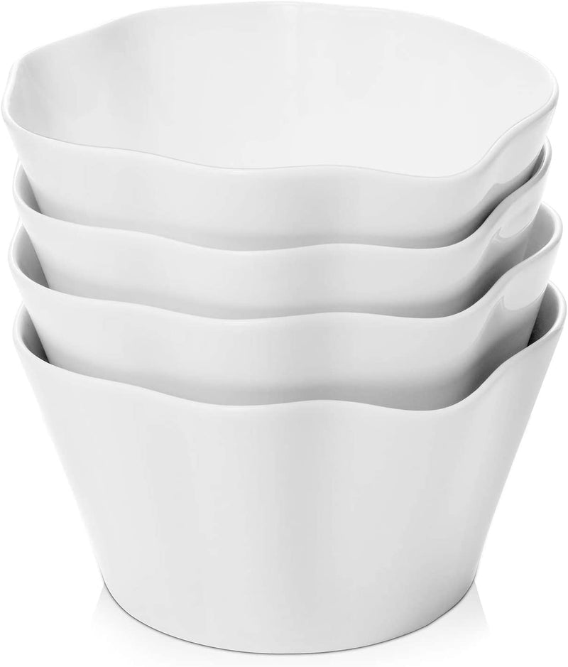 Ceramic Cereal Soup Serving Snack Rice Salad Bowls - 28 Oz White.