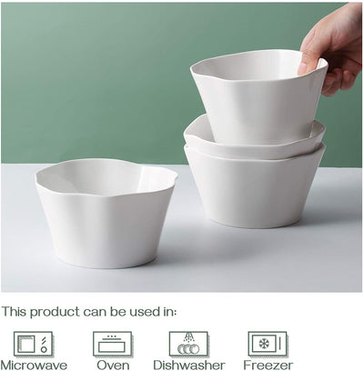 Ceramic Cereal Soup Serving Snack Rice Salad Bowls - 28 Oz White.