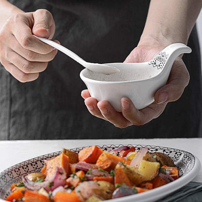 Ceramic Dip Soy Sauce Bowls - 3 Oz White Modern Bohemian.