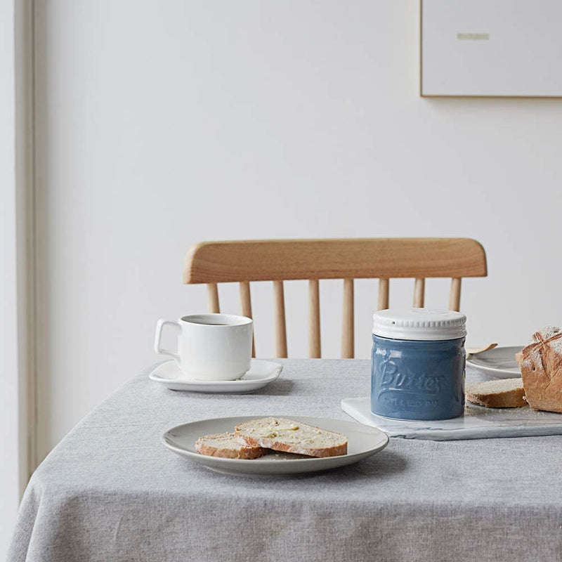 Ceramic French Butter  Keeper Crock with Lid - Airy Blue.