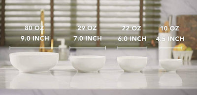 Ceramic Serving Soup and Cereal Bowls - 39 Oz White.