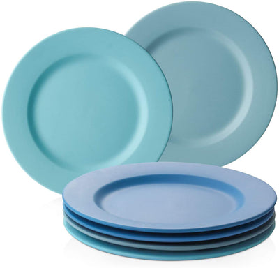 Ceramic Dinner Salad Pasta Serving Plates Set of 6 - 10 Inches Airy Blue.