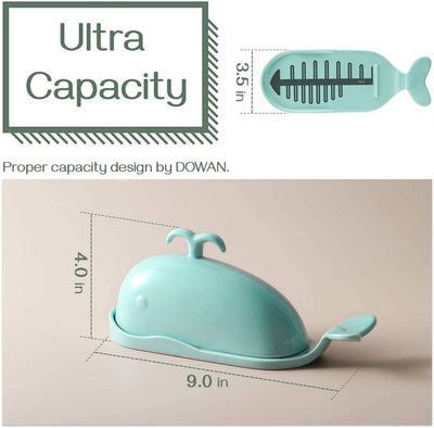 Ceramic Whale Butter Dish With Cutting Measuring Line.