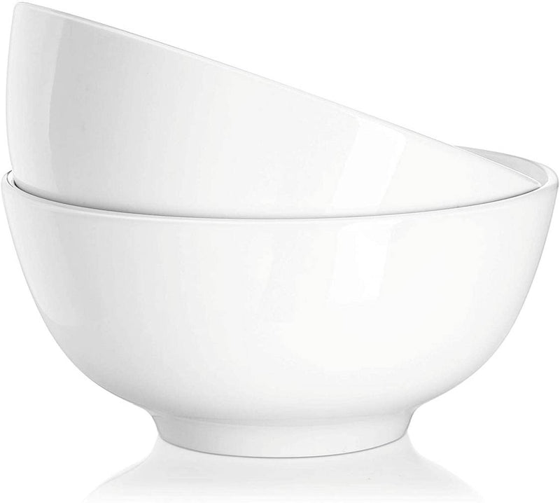 Ceramic Serving Soup and Cereal Bowls - 39 Oz White.