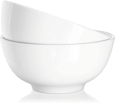 Ceramic Small Ice Cream Dessert Rice Bowl Set of 2 - 10/22/39 Oz White.