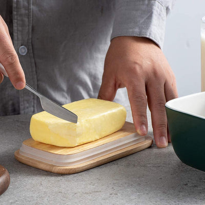 Ceramic Butter Dish with Cover - Dark Green.