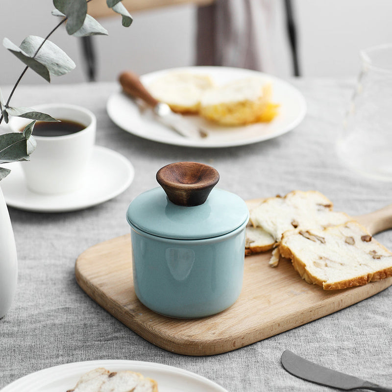 Ceramic Butter  Keeper Crock - Turquoise.