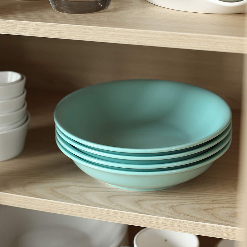 Ceramic Pasta Salad Serving Dinner Bowl Set of 4 - 40 Oz Turquoise.