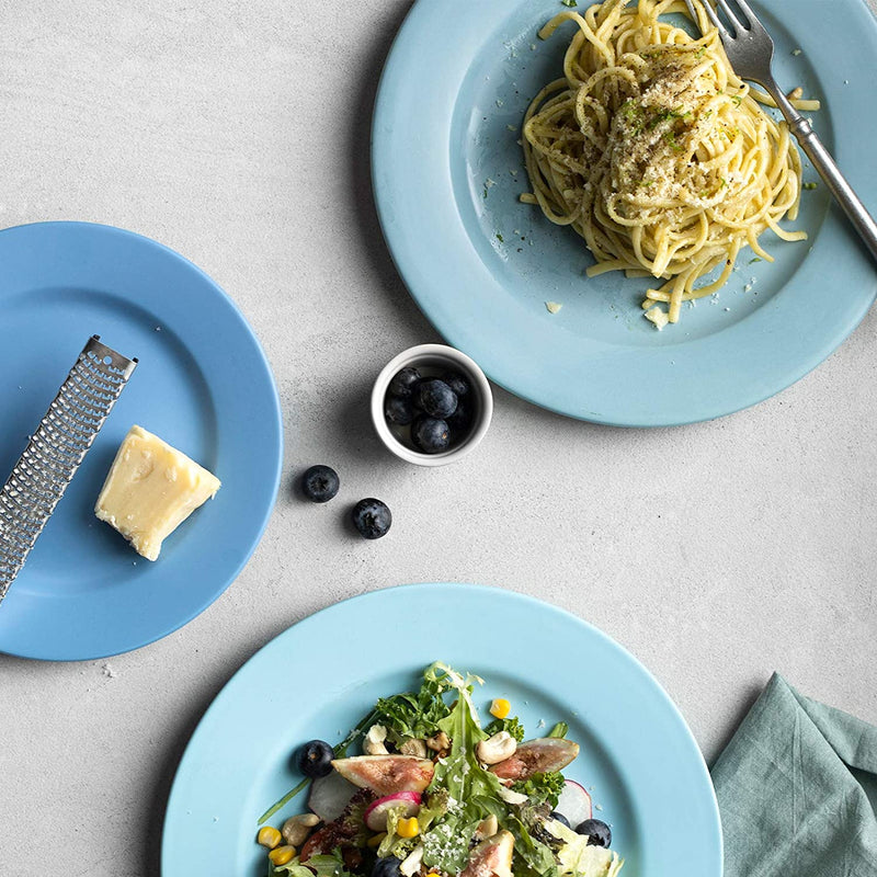 Ceramic Dinner Salad Pasta Serving Plates Set of 6 - 10 Inches Airy Blue.