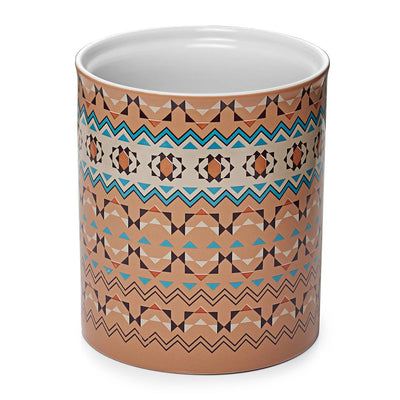 Ceramic American Bohemian Utensil Holder - 7.2 Inches.