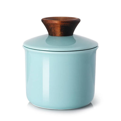 Ceramic Butter  Keeper Crock - Turquoise.