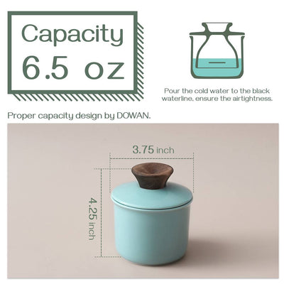 Ceramic Butter  Keeper Crock - Turquoise.