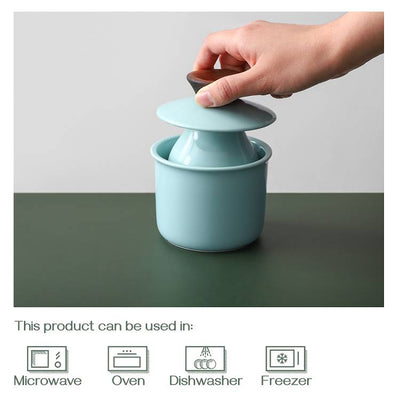 Ceramic Butter  Keeper Crock - Turquoise.