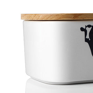 PRFFECT Ceramic Buttor Dish with Lid -Large White Cow.