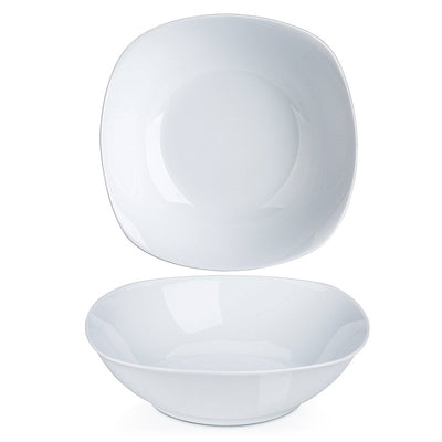 Ceramic Large Serving Salad Fruits Bowls Set of 2 - 42 Oz White.