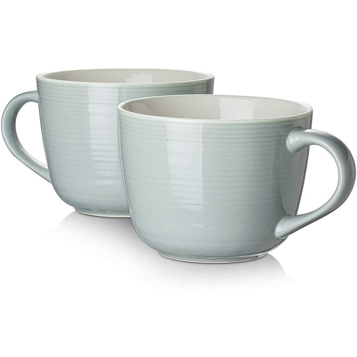 Ceramic Coffee Soup Tea Cappuccino Mugs Set of 2 - 17 Oz.