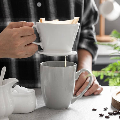 Ceramic Reusable Coffee Dripper - White.