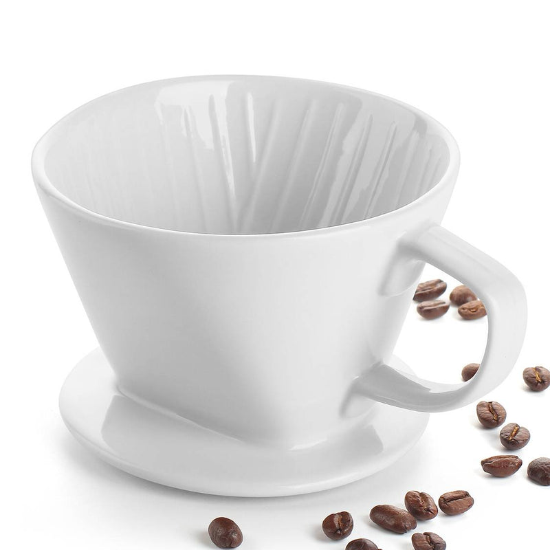 Ceramic Reusable Coffee Dripper - White.