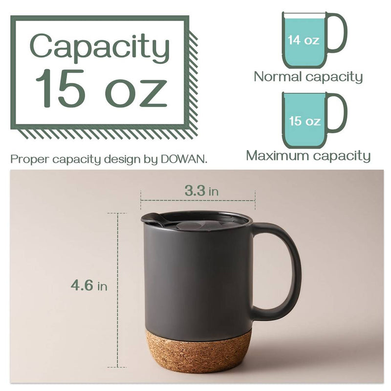 Ceramic Coffee Mug Set of 2 - 15 Oz Matte Grey - Dowan?