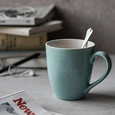 Ceramic Coffee Tea Mug Set of 6 - 17 Oz Turquoise.