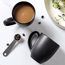 Ceramic Coffee Tea Mugs with Handle Set of 6 - 16 Oz Black.