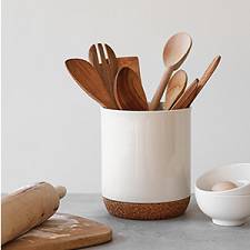 Ceramic Large Kitchen Utensil Holder - 7.2 Inches.