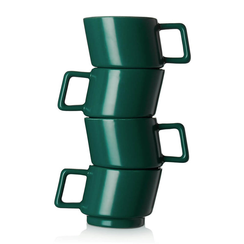 Ceramic Stackable Espresso Cups Set of 4 - 3 Oz.