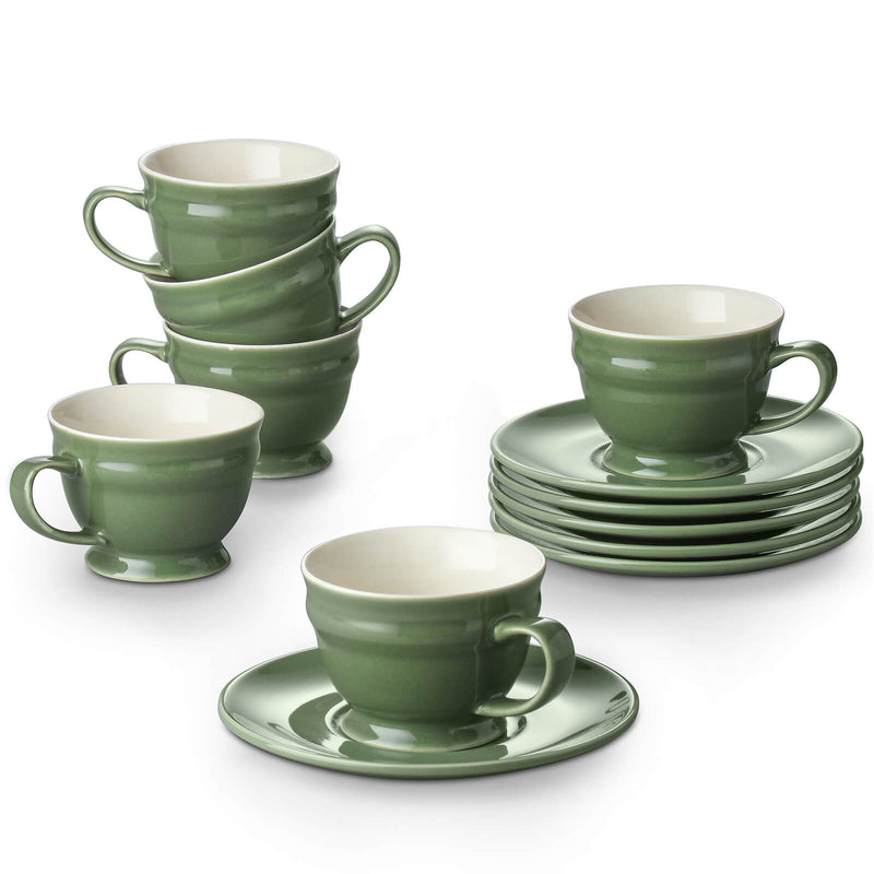 Ceramic Espresso Cup Set of 6 - 3.5 Oz New Day Collection.