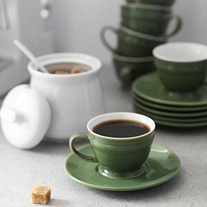 Ceramic Espresso Cup Set of 6 - 3.5 Oz New Day Collection.