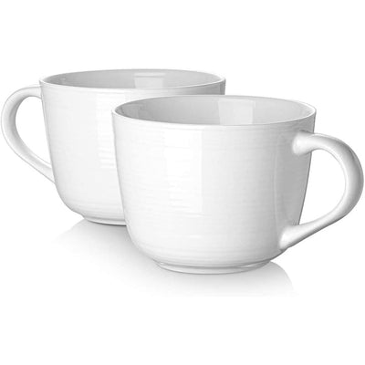 Ceramic Coffee Soup Tea Cappuccino Mugs Set of 2 - 17 Oz.