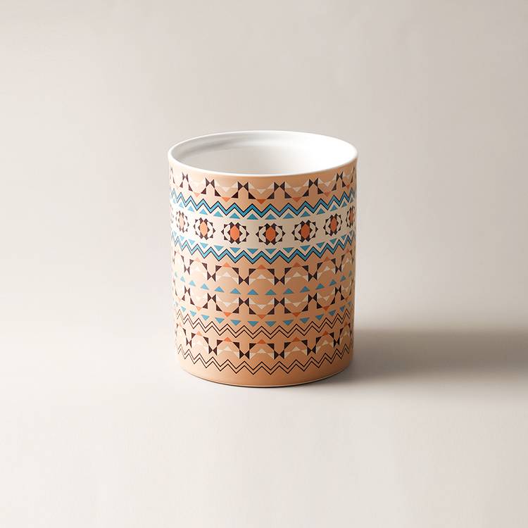 Ceramic American Bohemian Utensil Holder - 7.2 Inches.