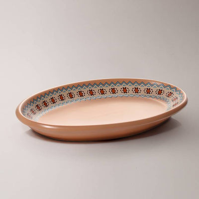 Ceramic American Bohemian Oval Serving Platters Plates Set of 3 - 16/14/12 Inches.