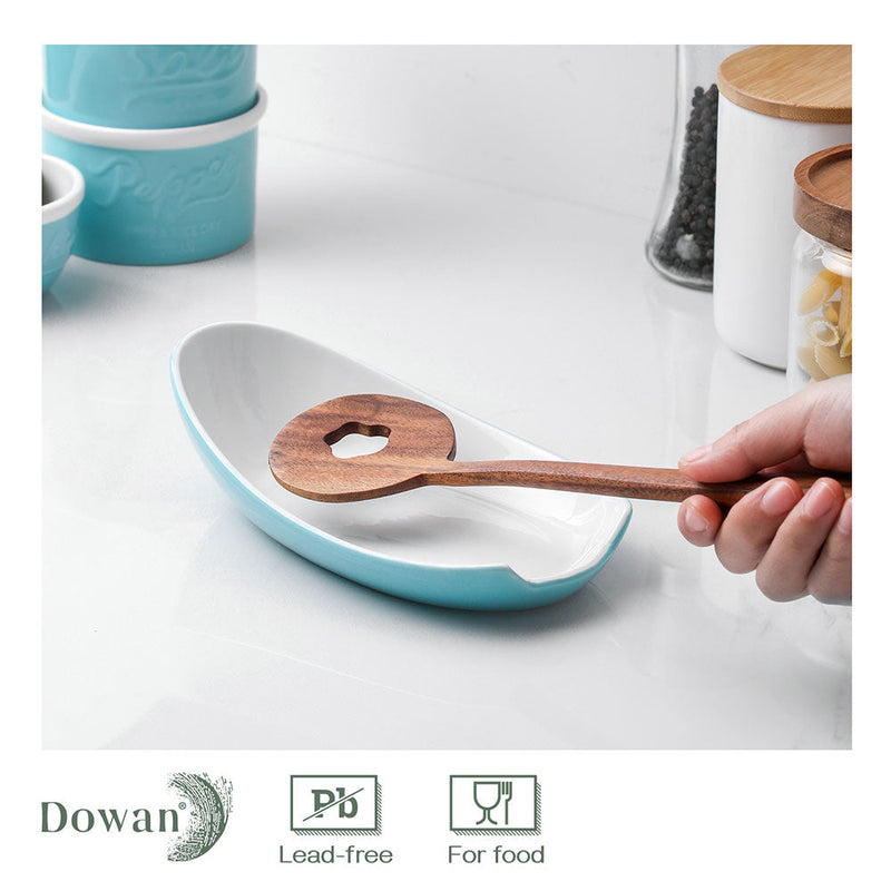 Large Spoon Rest for Stove Top - Turquoise.