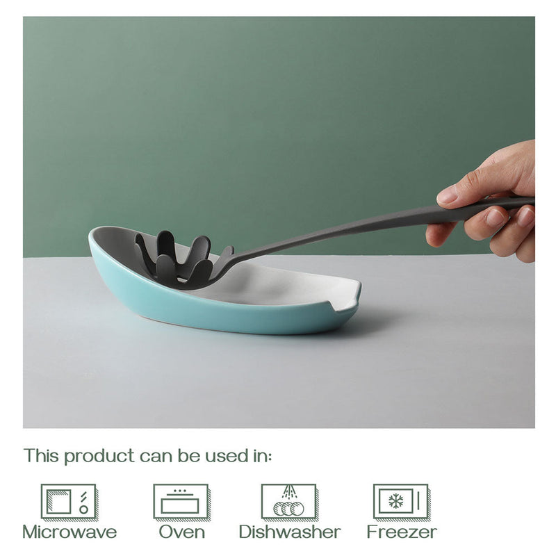 Large Spoon Rest for Stove Top - Turquoise.