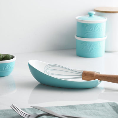 Large Spoon Rest for Stove Top - Turquoise.