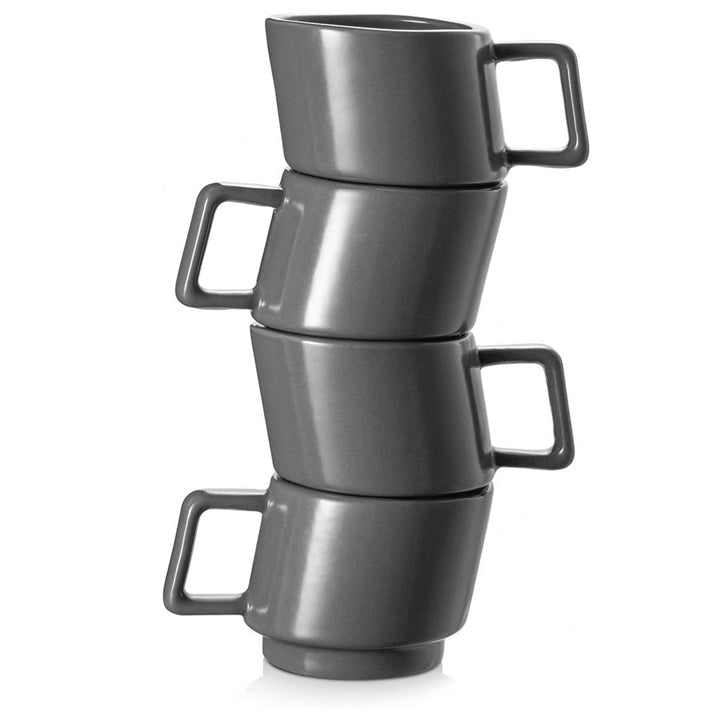 Ceramic Stackable Espresso Cups Set of 4 - 3 Oz.