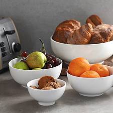 Ceramic Serving Mixing Bowl Set of 4 - 4.5/6/7/9 Inches White.