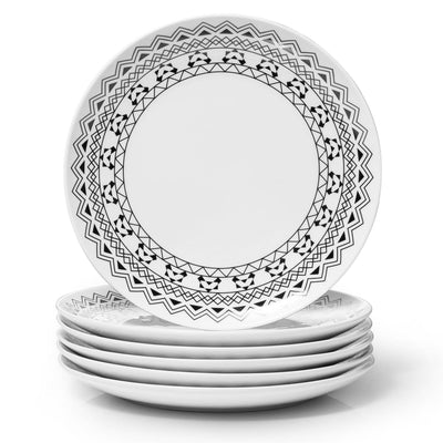 Ceramic Dinner Plates Set of 6 - 8 Inches Modern Bohemian.