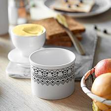 Ceramic Butter  Crock - White Modern Bohemian.