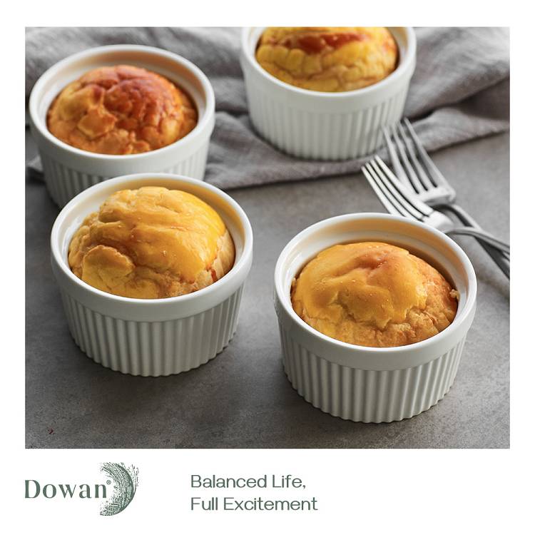 Ceramic Souffle Serving Ramekin Bowls Set of 6.