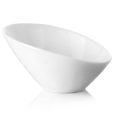 Ceramic Angled Serving Salad Bowls Set of 2 - 26 Oz.