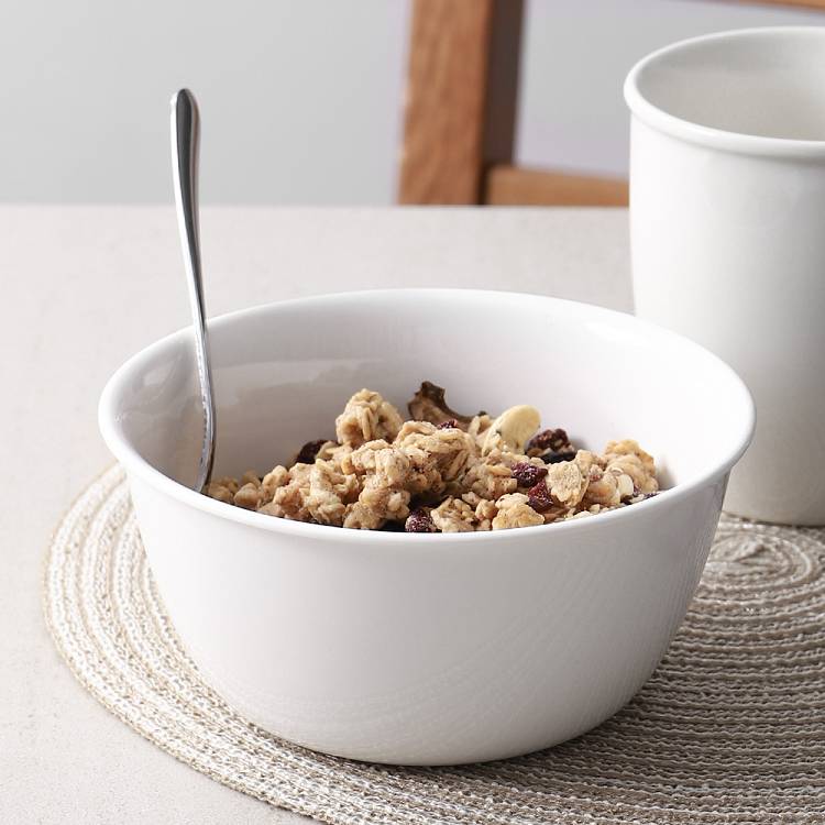 Ceramic Cereal Soup Bowls Set of 6 - 26 Oz White.